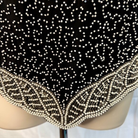 Laurence Kazar Vintage Silk Beaded Embellished Evening Cocktail Blouse Size XL - Picture 5 of 9